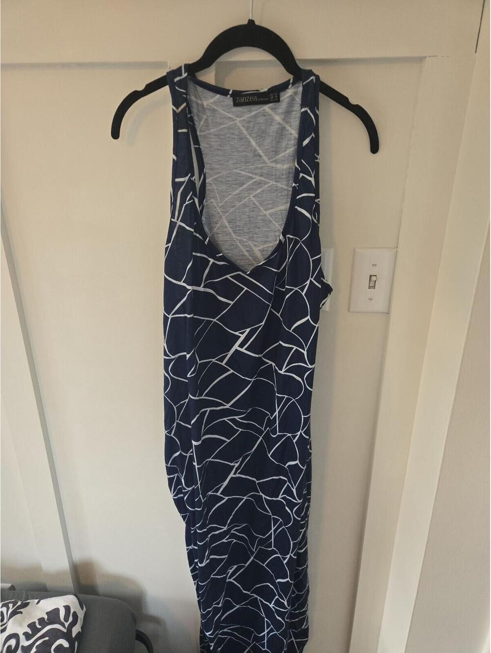 Zanzea Geometric Abstract Print Sleeveless Maxi Dress Size 12 - Picture 1 of 5